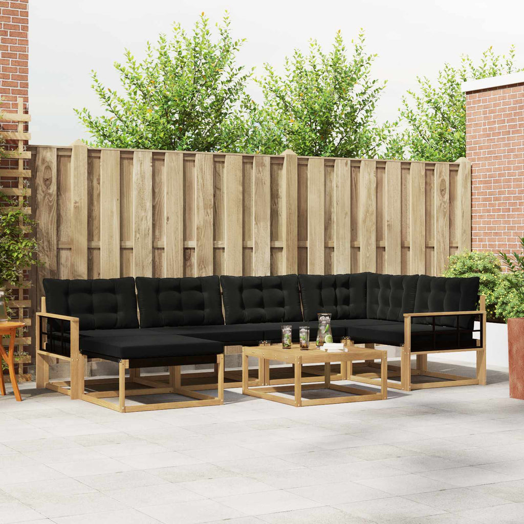 vidaXL Zestaw sof na zewnątrz 7 pcs biały i czarny 79 x 79 x 37 cm