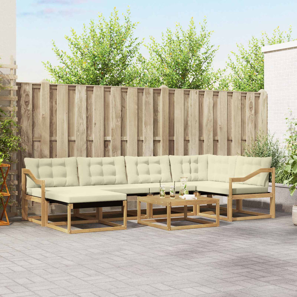 vidaXL Zestaw sof na zewnątrz 7 pcs Biały i kremowy 79 x 79 x 37 cm