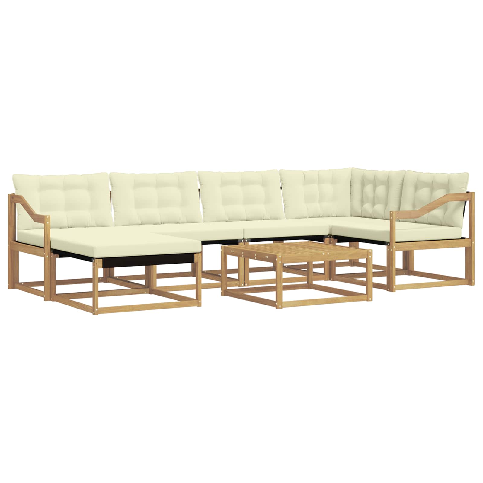 vidaXL Zestaw sof na zewnątrz 7 pcs Biały i kremowy 79 x 79 x 37 cm