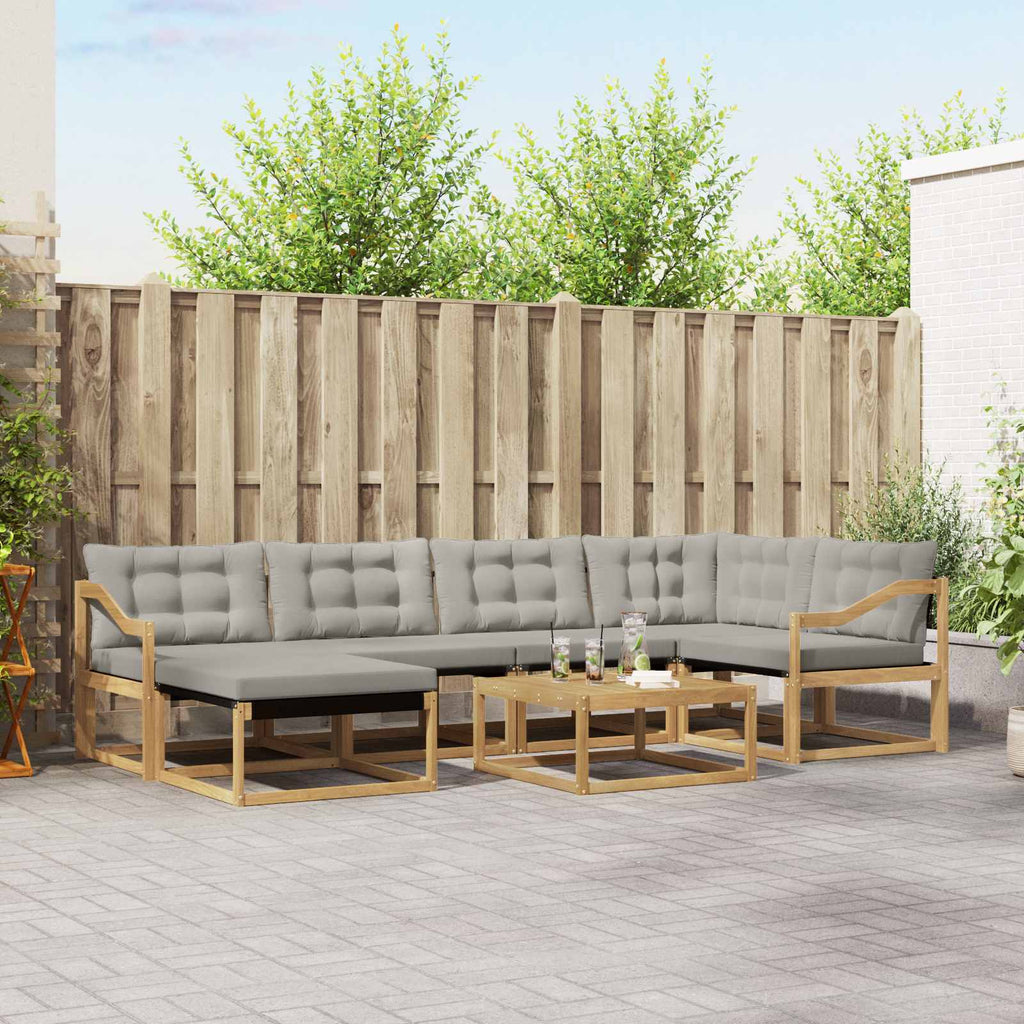 vidaXL Zestaw sof na zewnątrz 7 pcs Biały i jasnoszary 79 x 79 x 37 cm