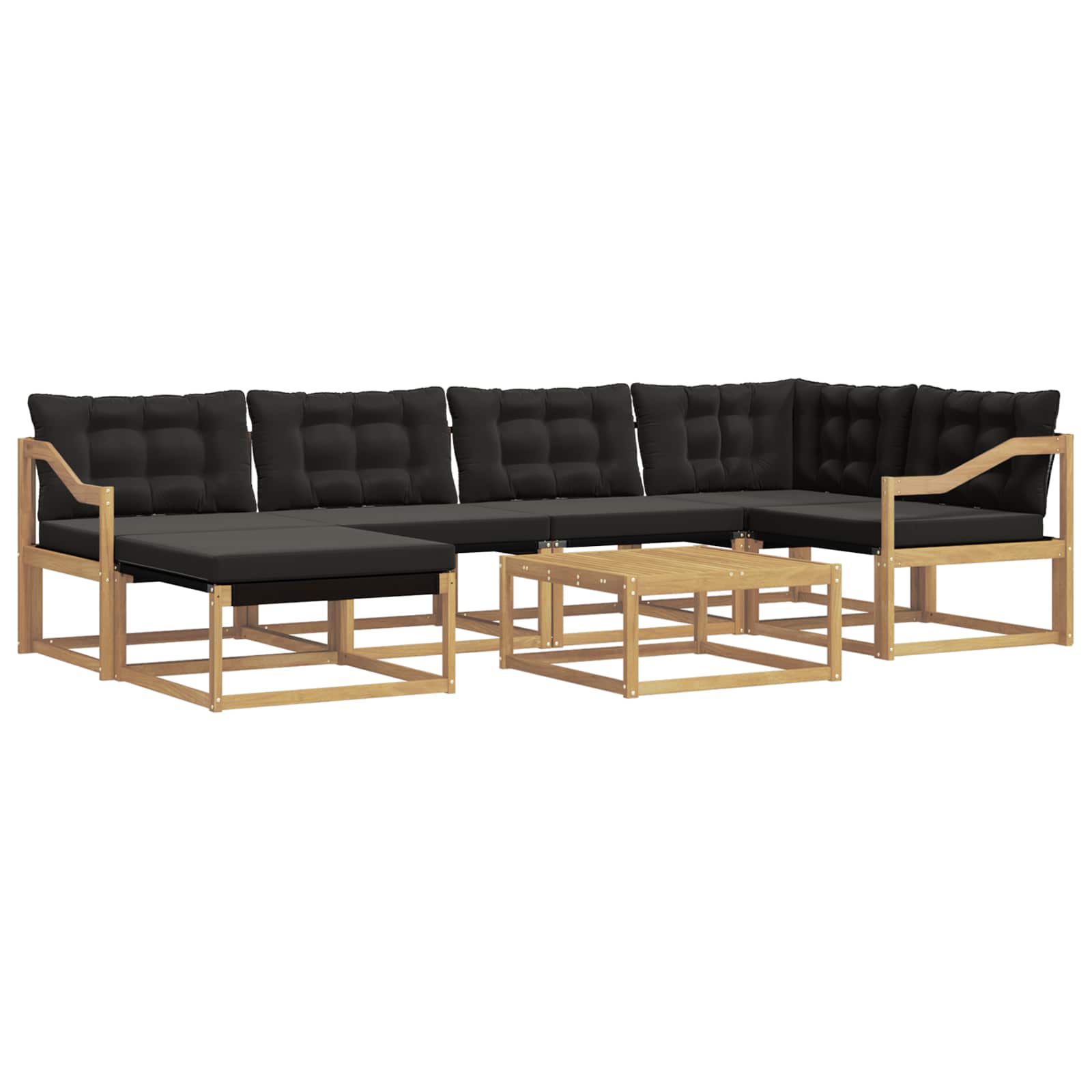vidaXL Zestaw sof na zewnątrz 7 pcs biały i czarny 79 x 79 x 37 cm