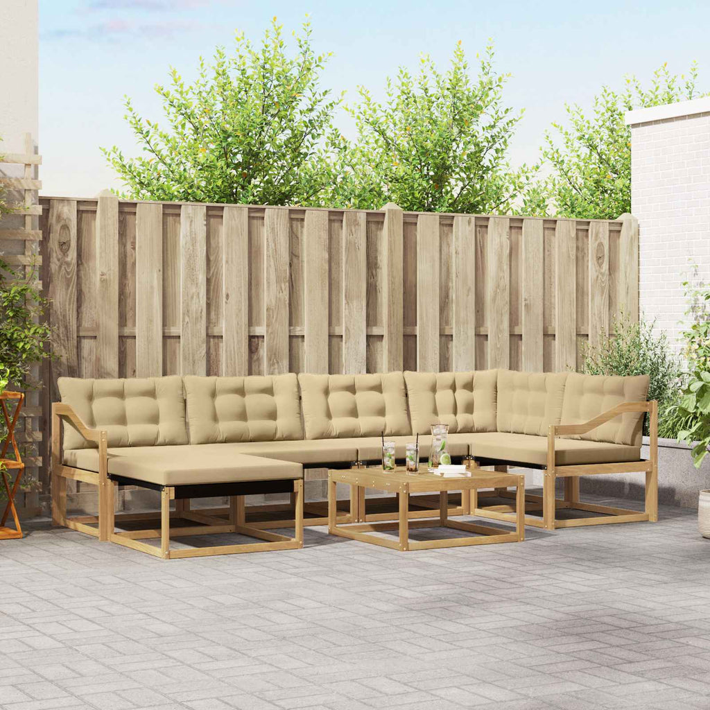 vidaXL Zestaw sof na zewnątrz 7 pcs Biały i Beżowy 79 x 79 x 37 cm