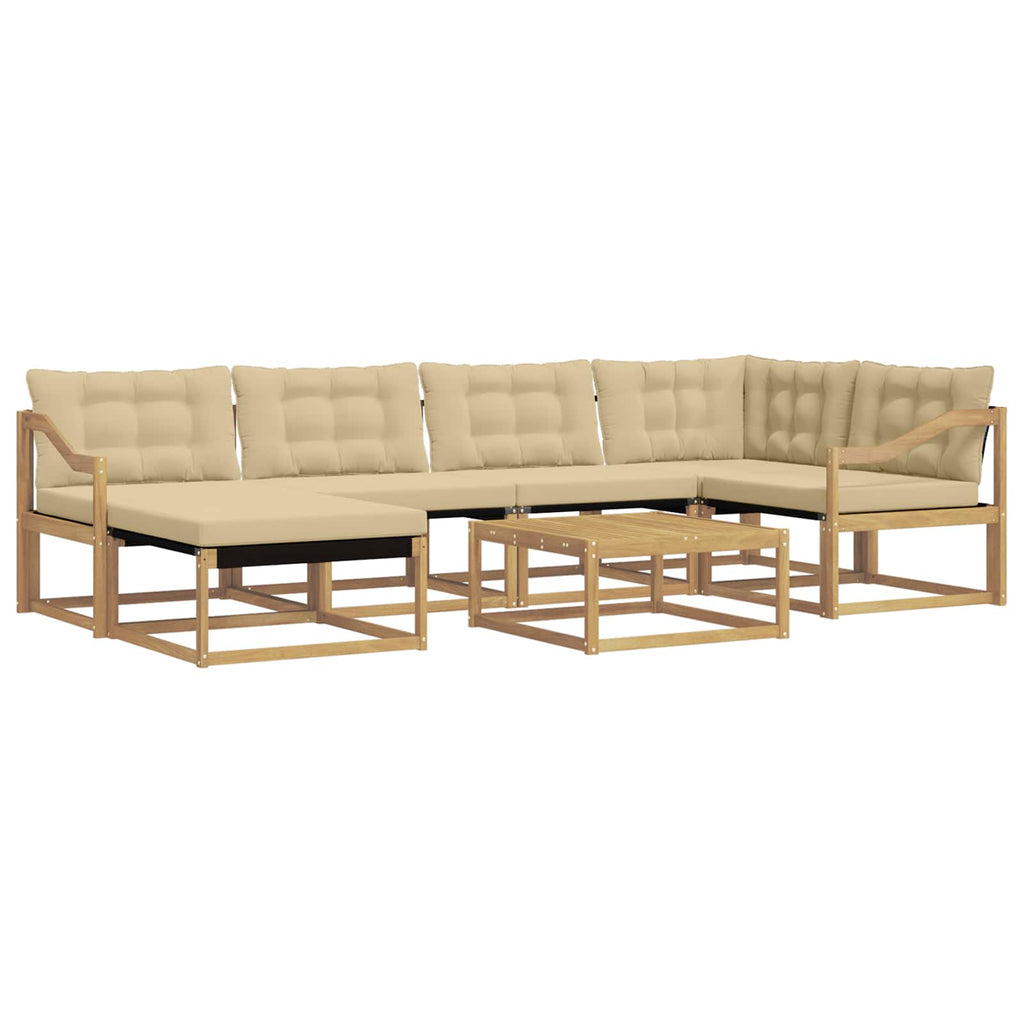 vidaXL Zestaw sof na zewnątrz 7 pcs Biały i Beżowy 79 x 79 x 37 cm