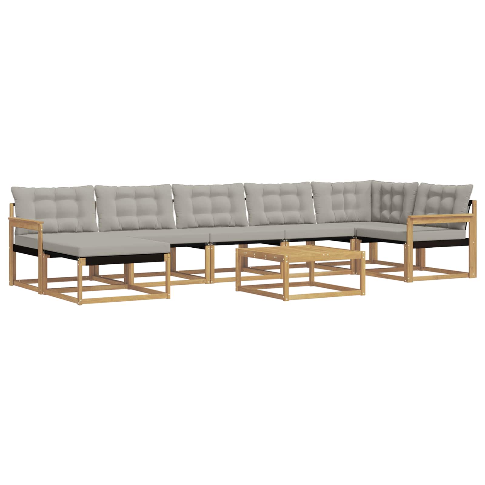 vidaXL Zestaw sof na zewnątrz 8 pcs Biały i jasnoszary 79 x 79 x 37 cm