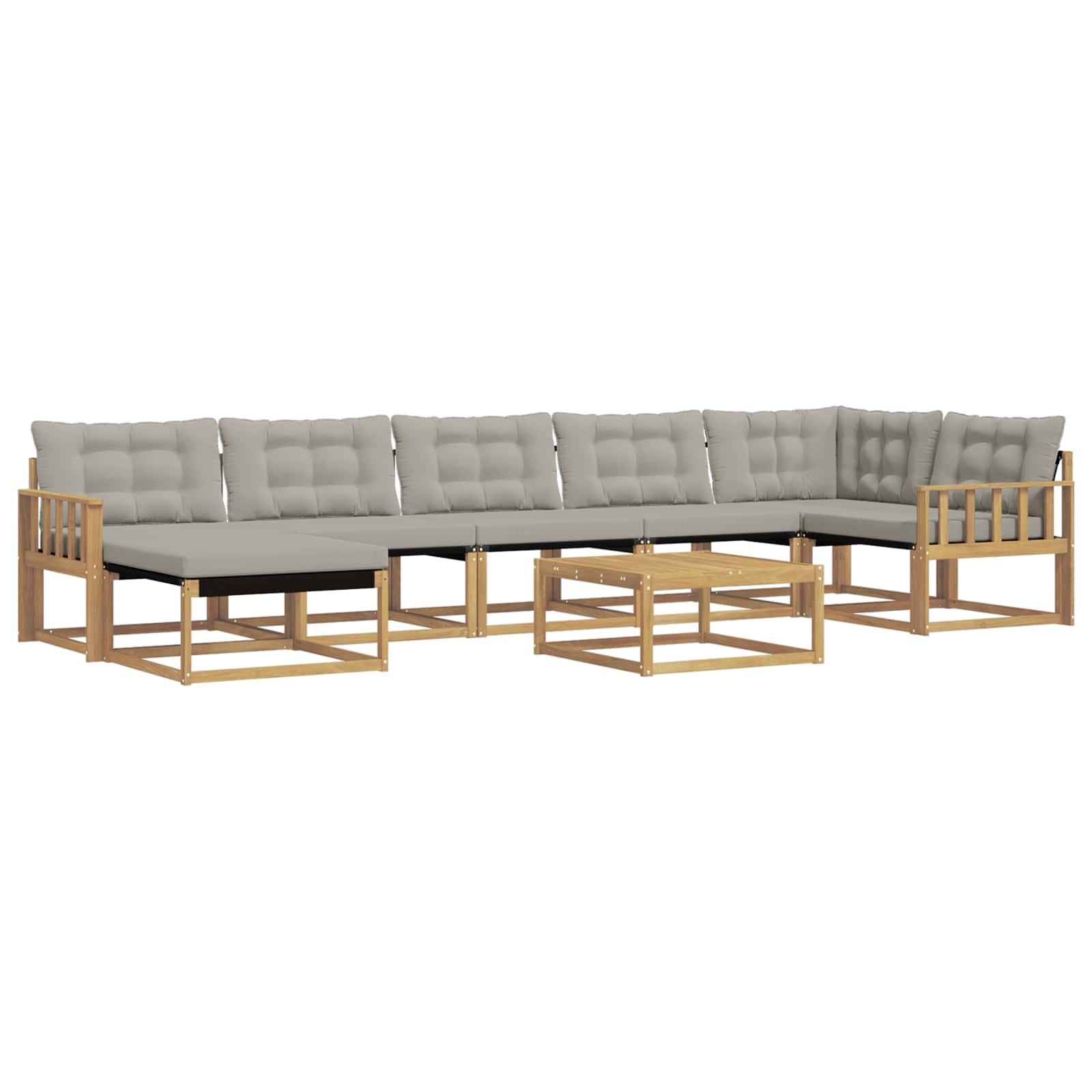 vidaXL Zestaw sof na zewnątrz 8 pcs Biały i jasnoszary 79 x 79 x 37 cm