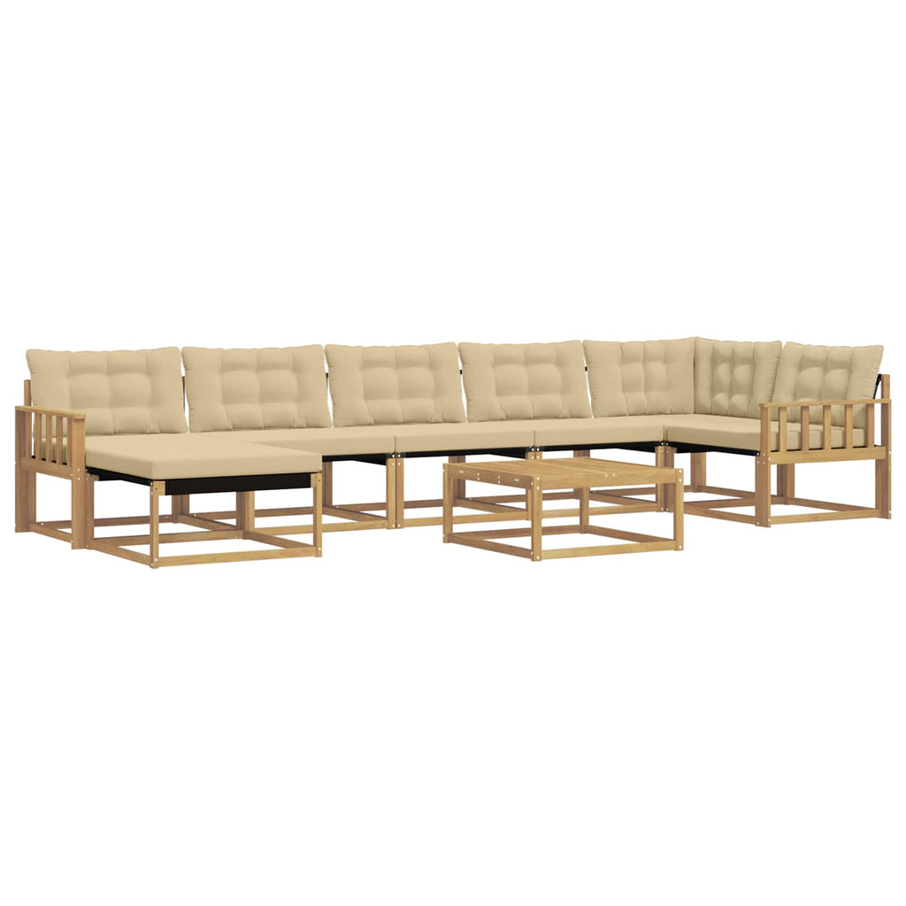 vidaXL Zestaw sof na zewnątrz 8 pcs Biały i Beżowy 79 x 79 x 37 cm