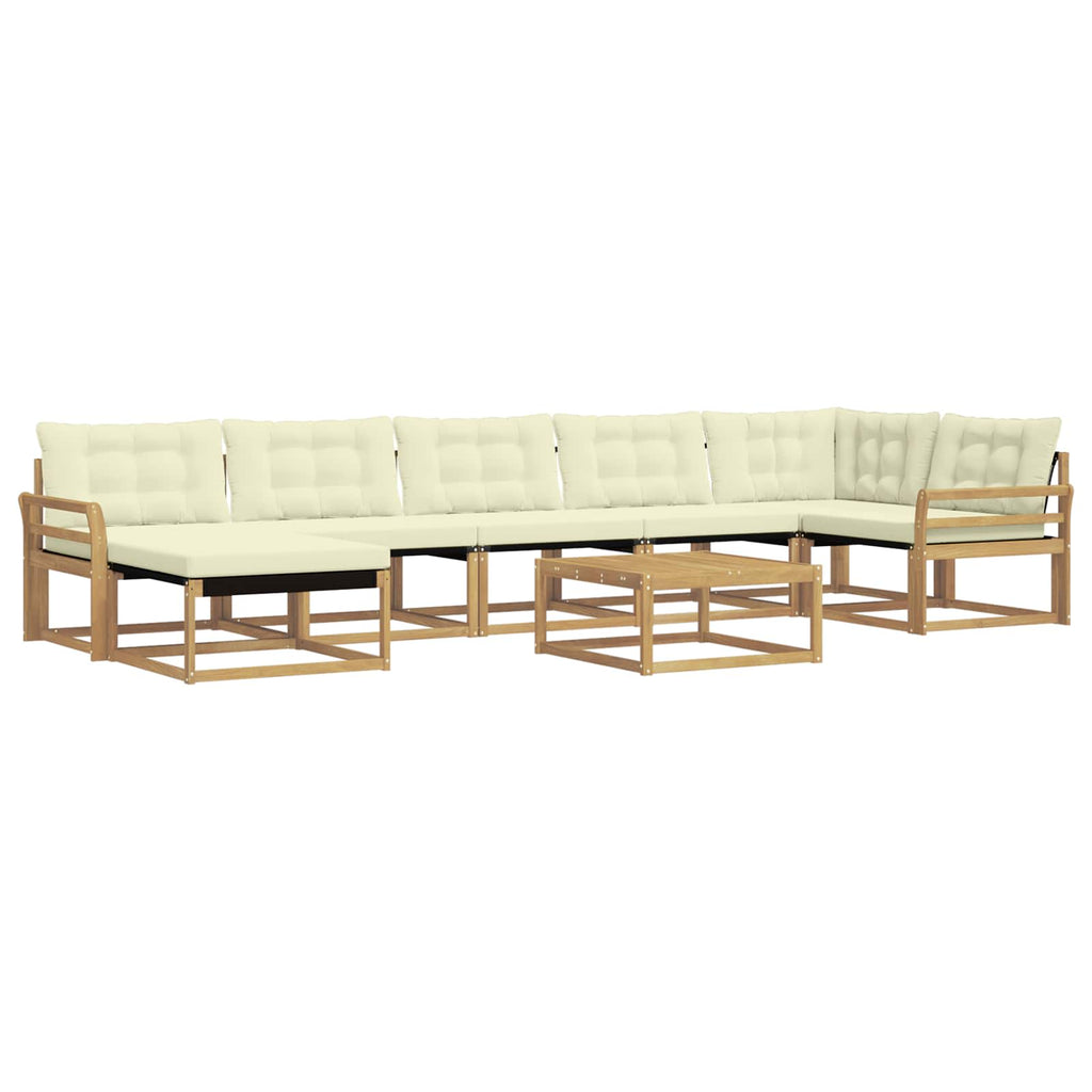 vidaXL Zestaw sof na zewnątrz 8 pcs Biały i kremowy 79 x 79 x 37 cm