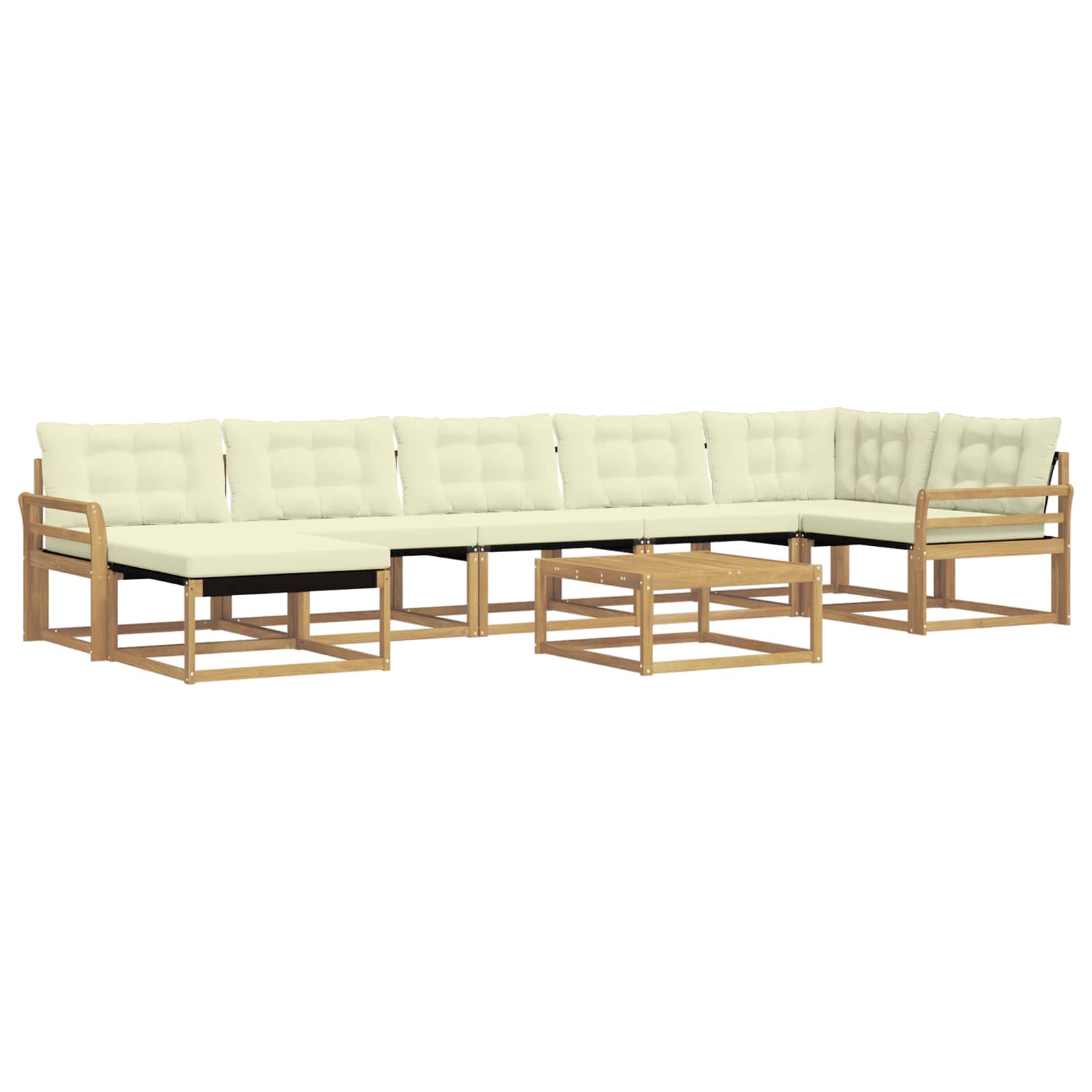 vidaXL Zestaw sof na zewnątrz 8 pcs Biały i kremowy 79 x 79 x 37 cm