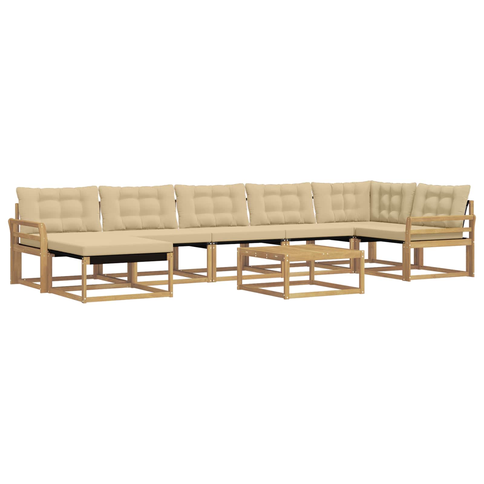 vidaXL Zestaw sof na zewnątrz 8 pcs Biały i Beżowy 79 x 79 x 37 cm