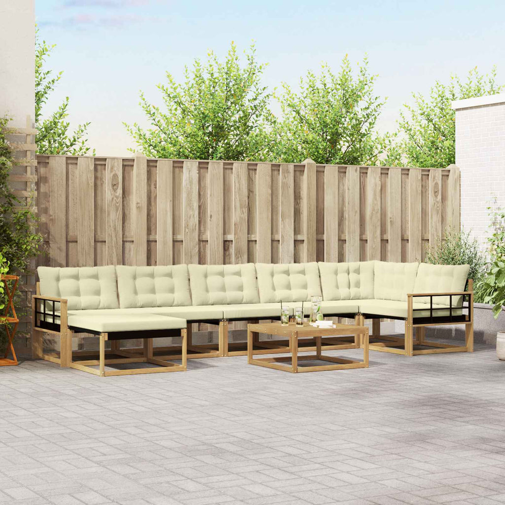vidaXL Zestaw sof na zewnątrz 8 pcs Biały i kremowy 79 x 79 x 37 cm