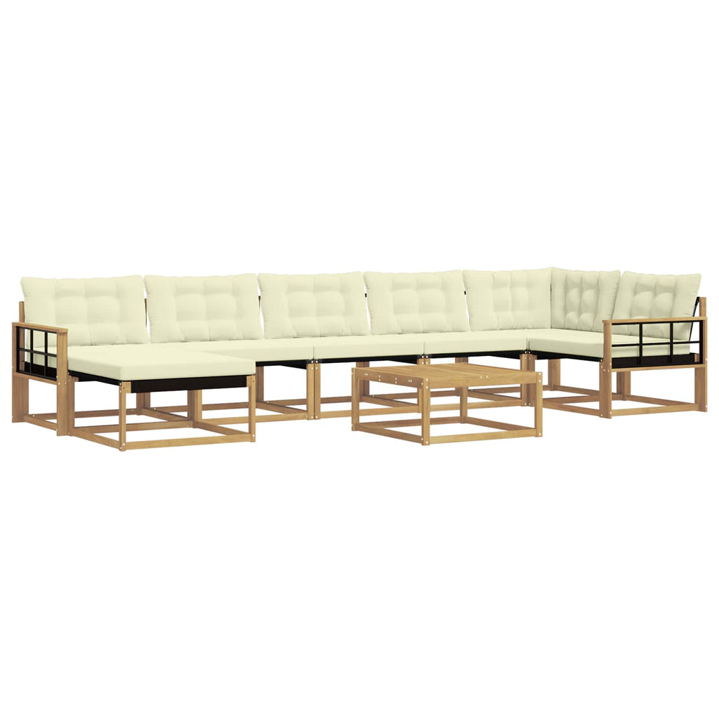 vidaXL Zestaw sof na zewnątrz 8 pcs Biały i kremowy 79 x 79 x 37 cm