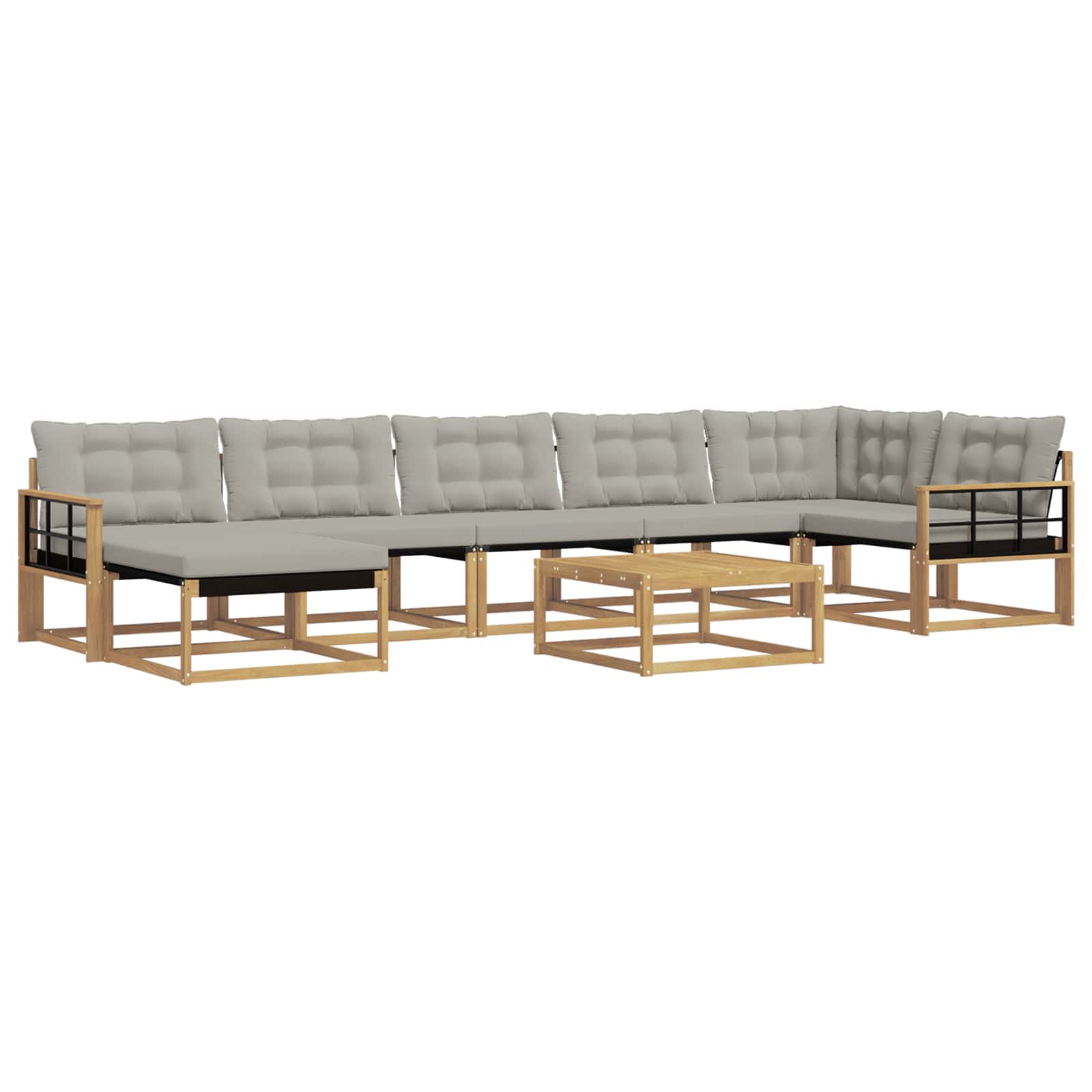 vidaXL Zestaw sof na zewnątrz 8 pcs Biały i jasnoszary 79 x 79 x 37 cm