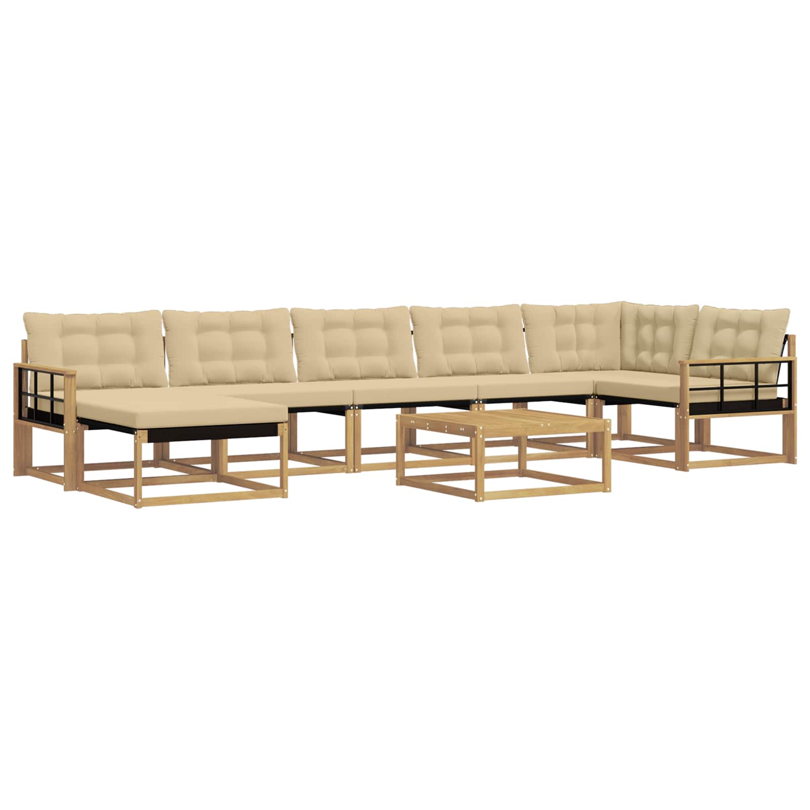 vidaXL Zestaw sof na zewnątrz 8 pcs Biały i Beżowy 79 x 79 x 37 cm