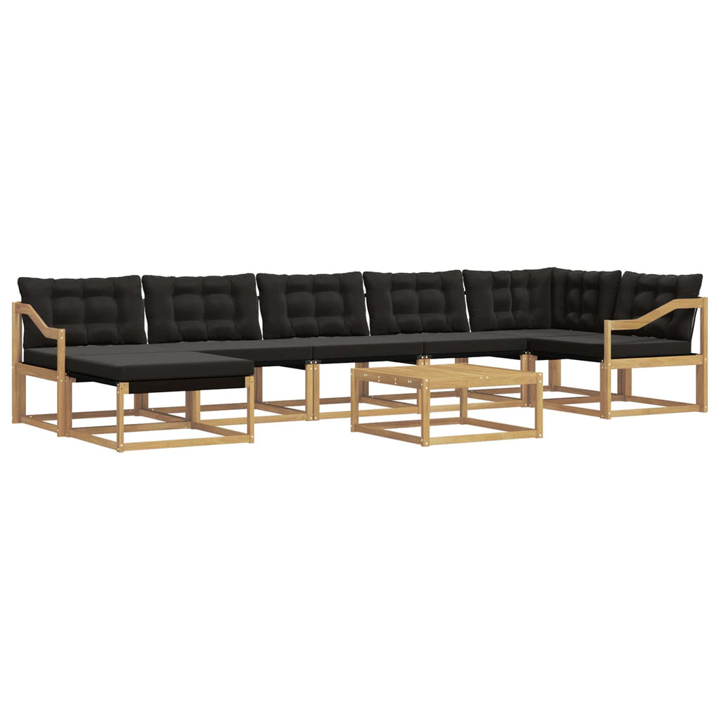 vidaXL Zestaw sof na zewnątrz 8 pcs biały i czarny 79 x 79 x 37 cm