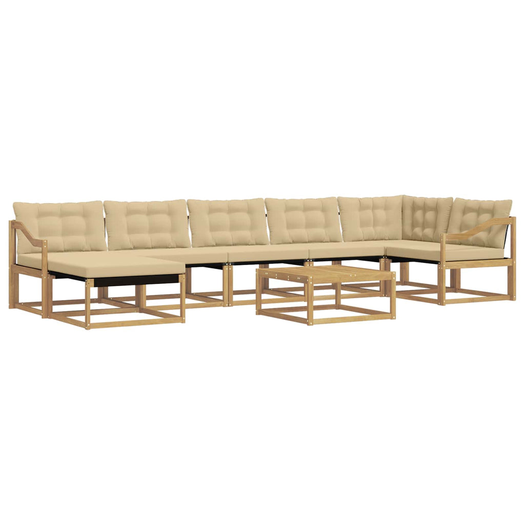 vidaXL Zestaw sof na zewnątrz 8 pcs Biały i Beżowy 79 x 79 x 37 cm