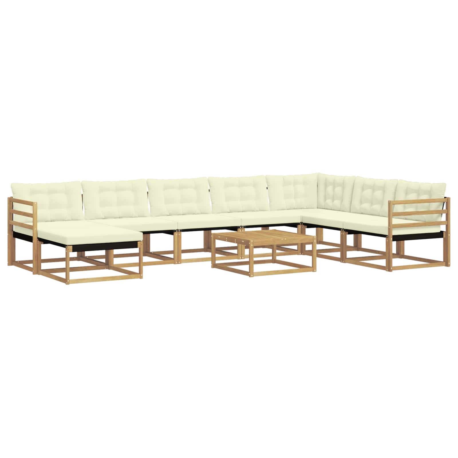 vidaXL Zestaw sof na zewnątrz 9 pcs Biały i kremowy 79 x 79 x 37 cm