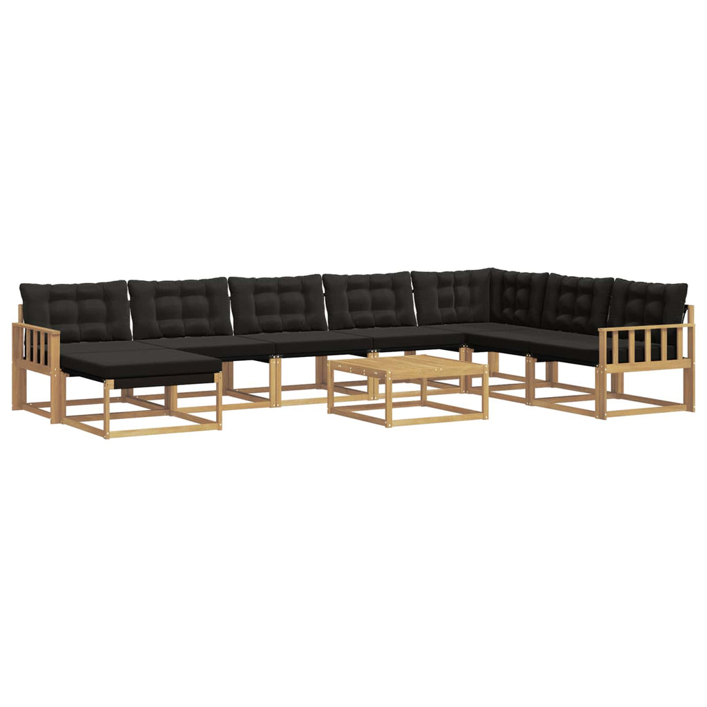 vidaXL Zestaw sof na zewnątrz 9 pcs biały i czarny 79 x 79 x 37 cm