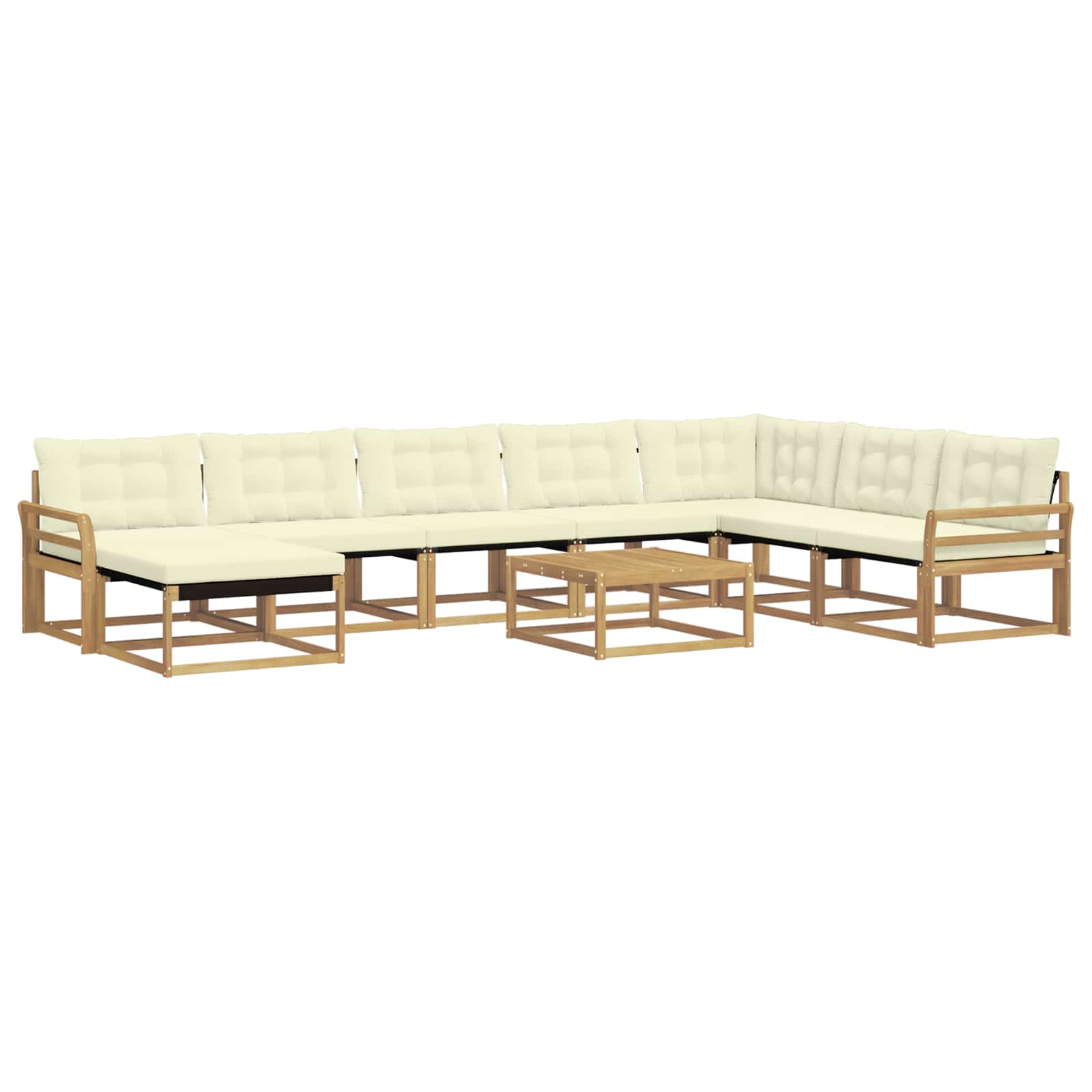 vidaXL Zestaw sof na zewnątrz 9 pcs Biały i kremowy 79 x 79 x 37 cm