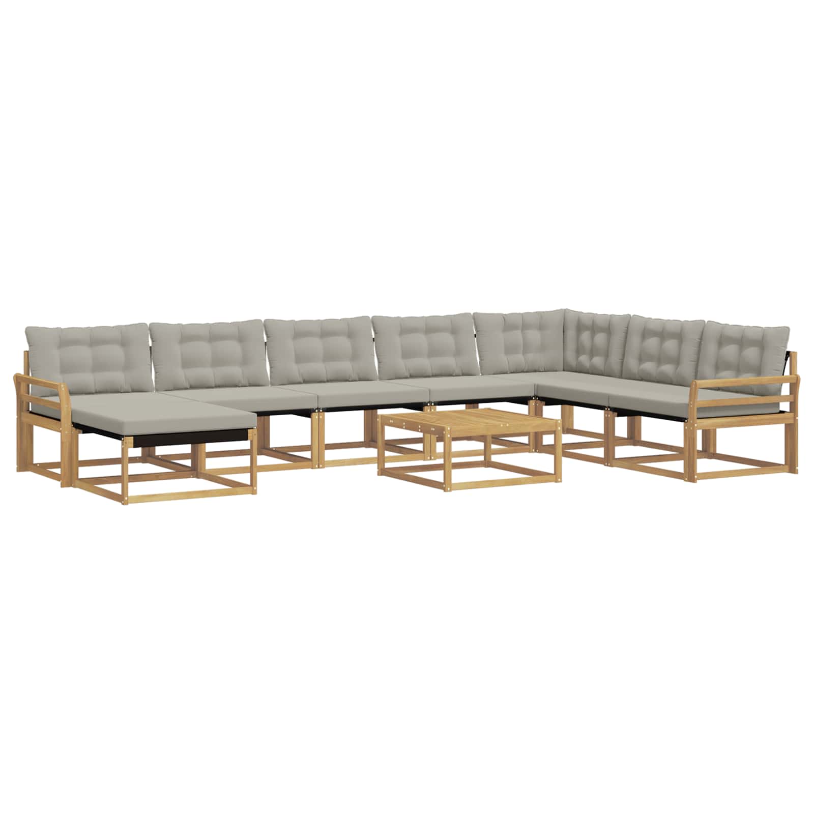 vidaXL Zestaw sof na zewnątrz 9 pcs Biały i jasnoszary 79 x 79 x 37 cm