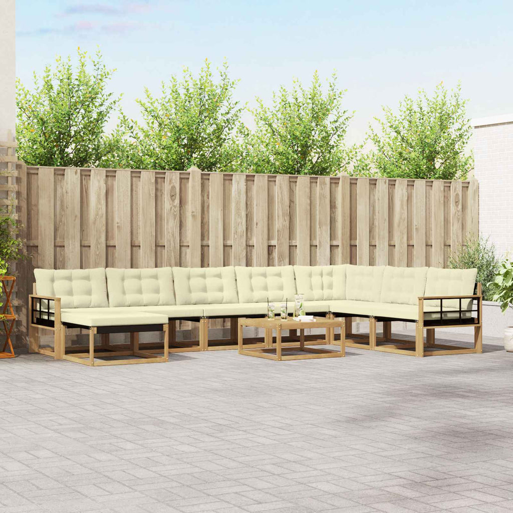 vidaXL Zestaw sof na zewnątrz 9 pcs Biały i kremowy 79 x 79 x 37 cm