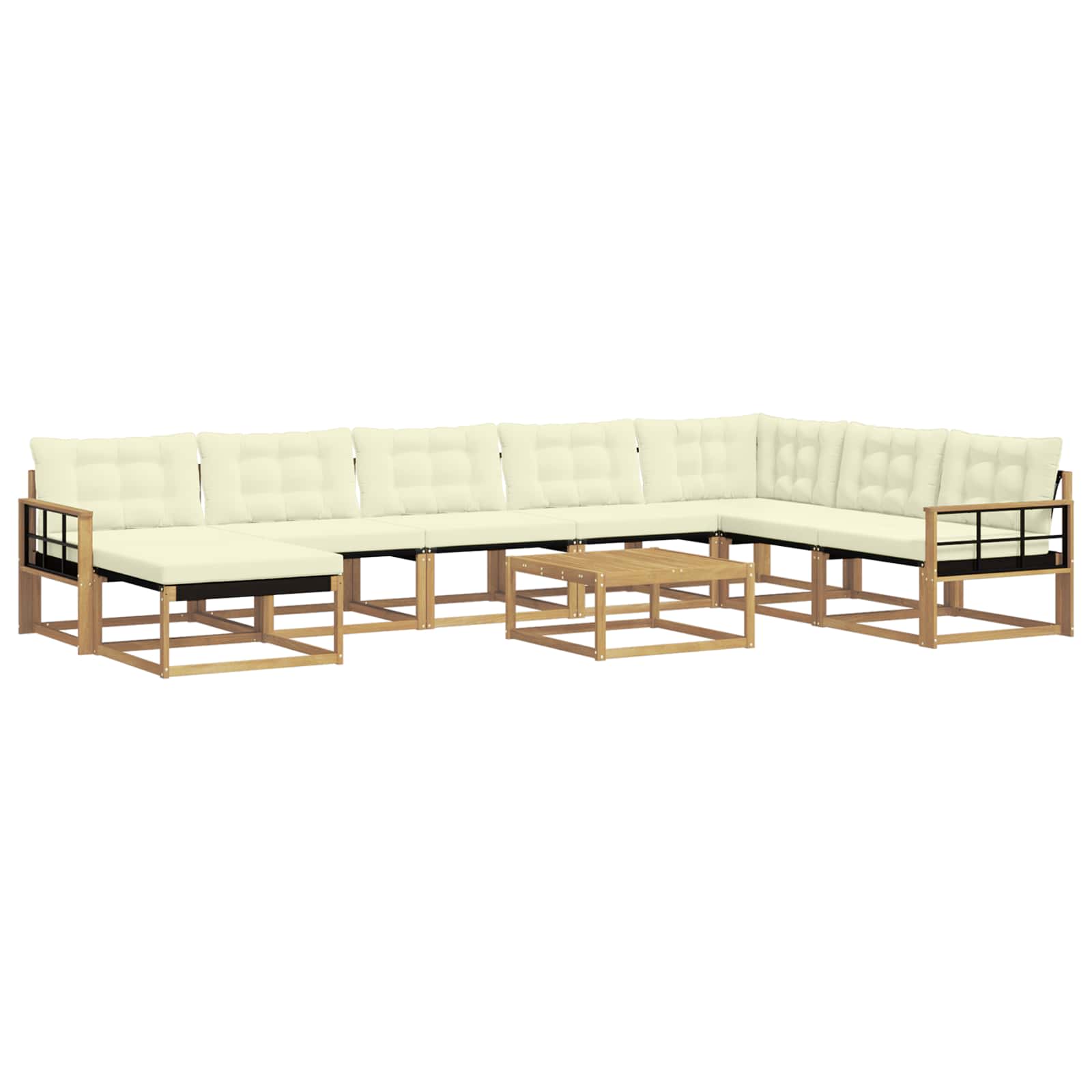 vidaXL Zestaw sof na zewnątrz 9 pcs Biały i kremowy 79 x 79 x 37 cm