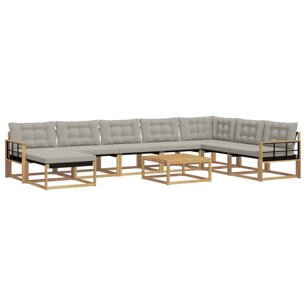 vidaXL Zestaw sof na zewnątrz 9 pcs Biały i jasnoszary 79 x 79 x 37 cm