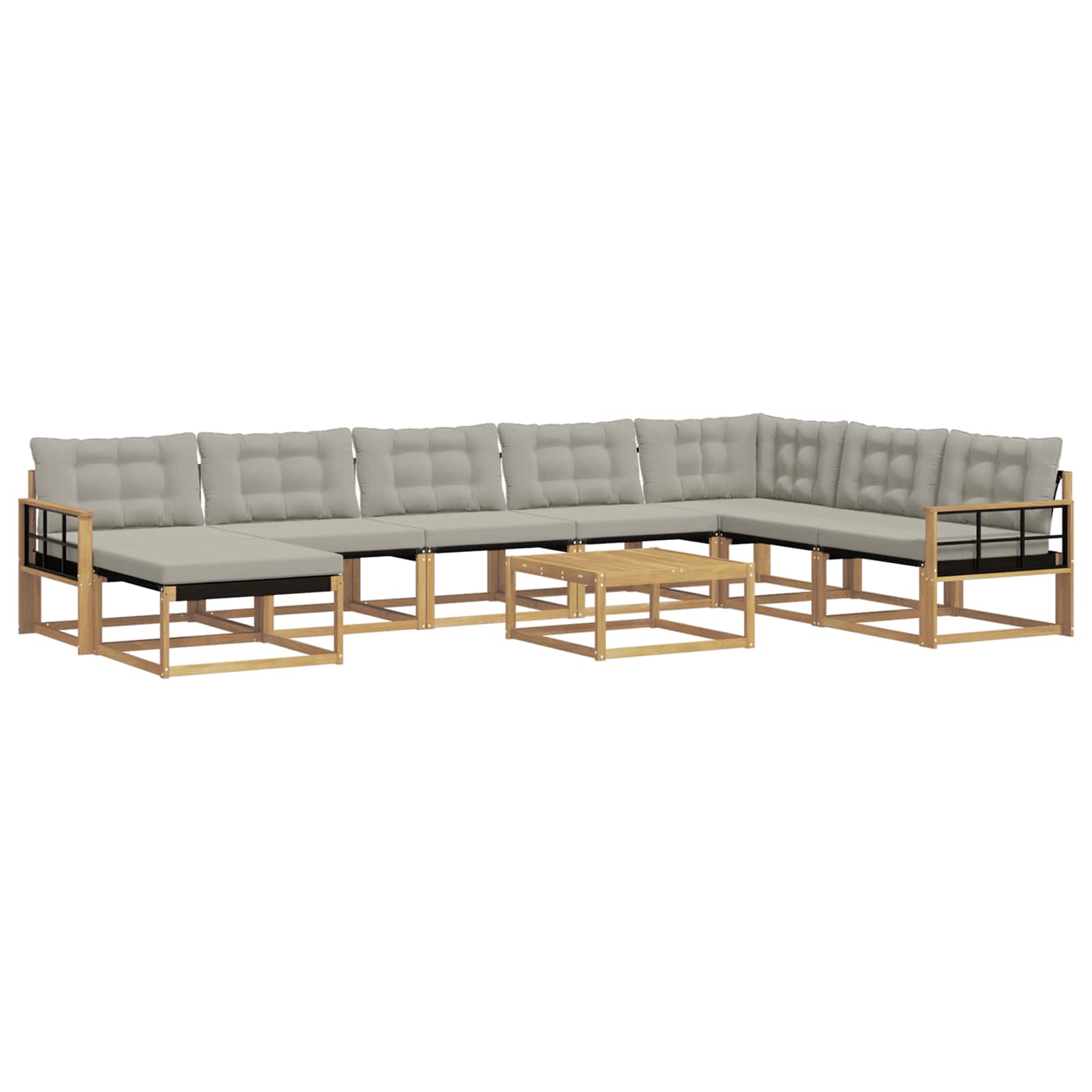 vidaXL Zestaw sof na zewnątrz 9 pcs Biały i jasnoszary 79 x 79 x 37 cm