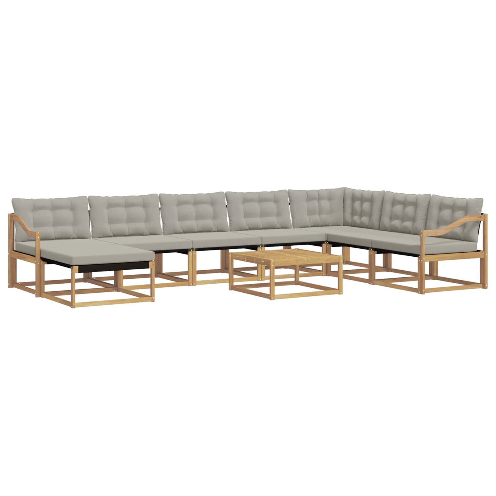 vidaXL Zestaw sof na zewnątrz 9 pcs Biały i jasnoszary 79 x 79 x 37 cm
