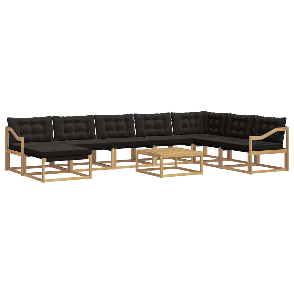 vidaXL Zestaw sof na zewnątrz 9 pcs biały i czarny 79 x 79 x 37 cm