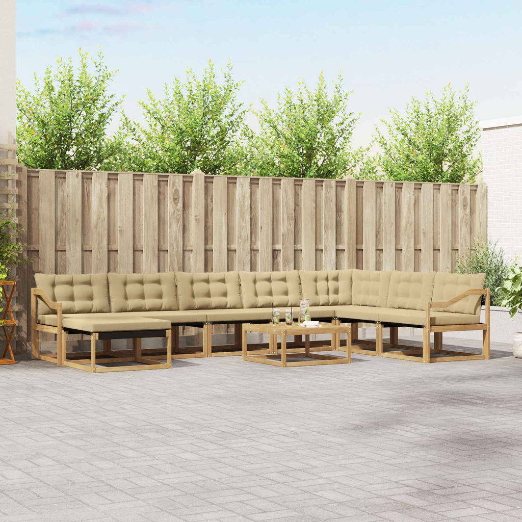 vidaXL Zestaw sof na zewnątrz 9 pcs Biały i Beżowy 79 x 79 x 37 cm