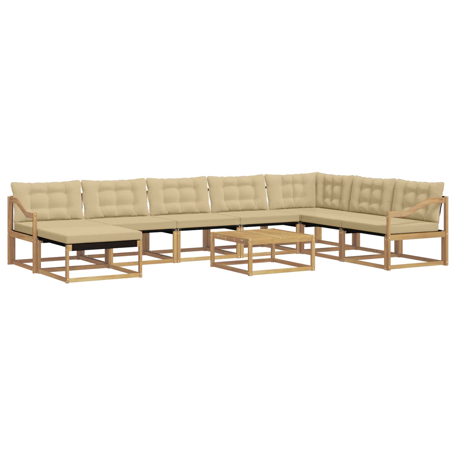 vidaXL Zestaw sof na zewnątrz 9 pcs Biały i Beżowy 79 x 79 x 37 cm