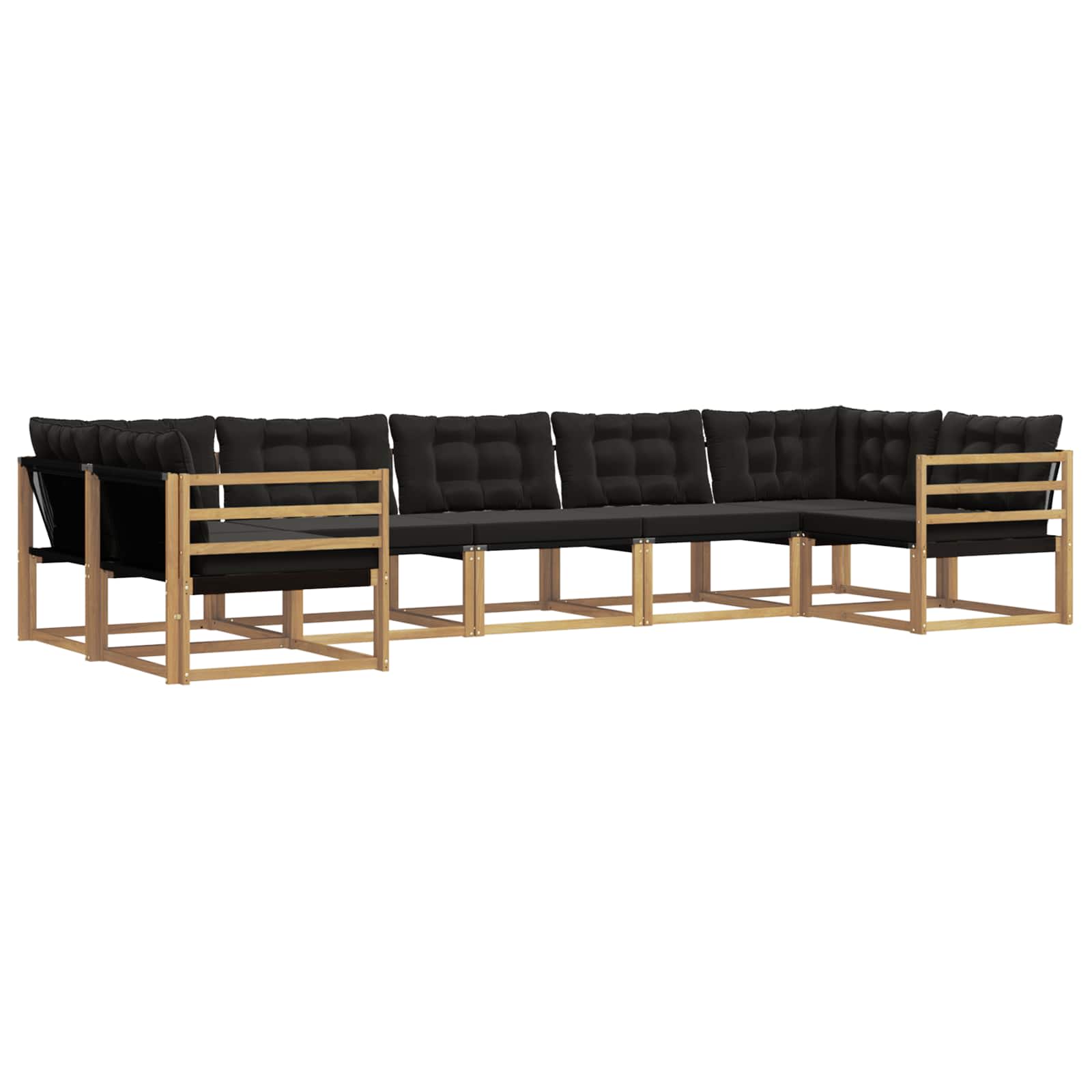 vidaXL Zestaw sof na zewnątrz z poduszką 7 pcs biały i czarny