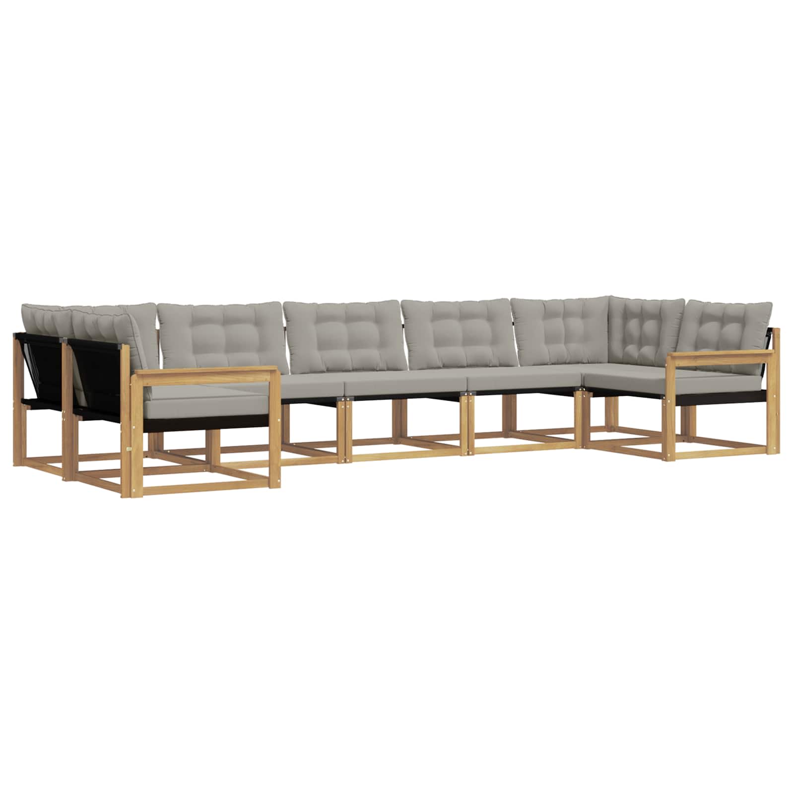 vidaXL Zestaw sof na zewnątrz z poduszką 7 pcs Biały i jasnoszary