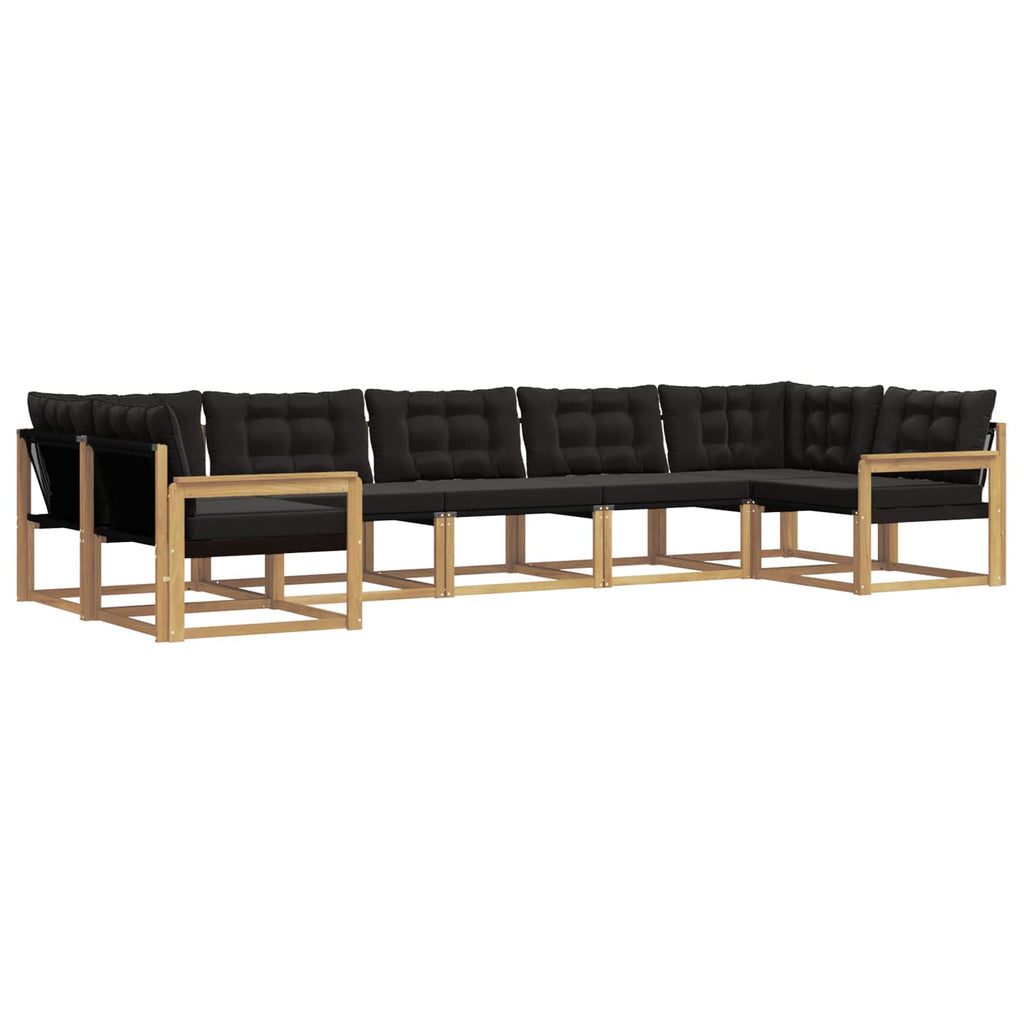 vidaXL Zestaw sof na zewnątrz z poduszką 7 pcs biały i czarny