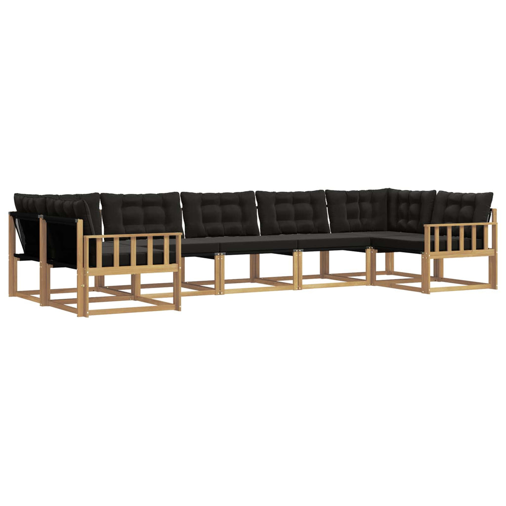 vidaXL Zestaw sof na zewnątrz z poduszką 7 pcs biały i czarny