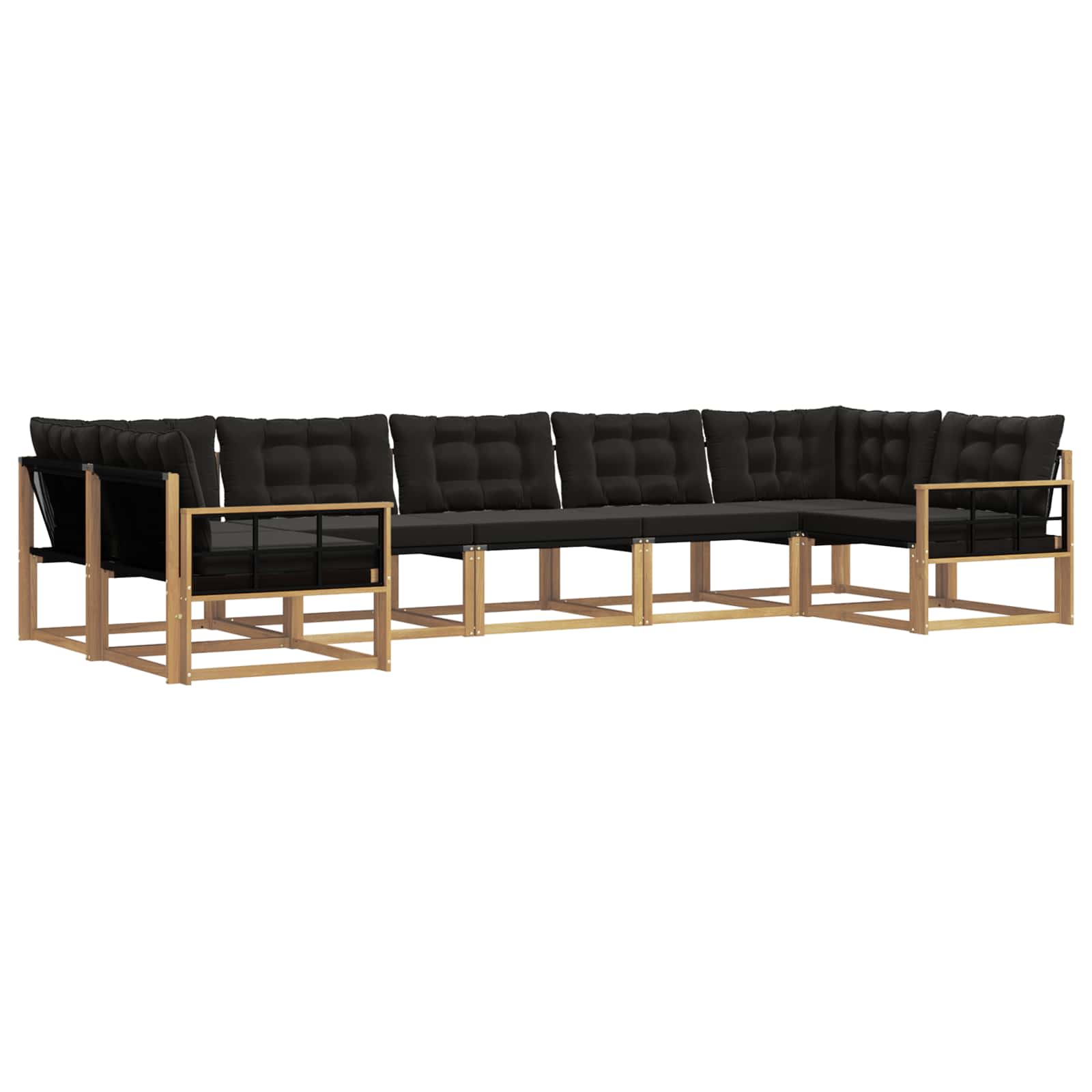 vidaXL Zestaw sof na zewnątrz z poduszką 7 pcs biały i czarny