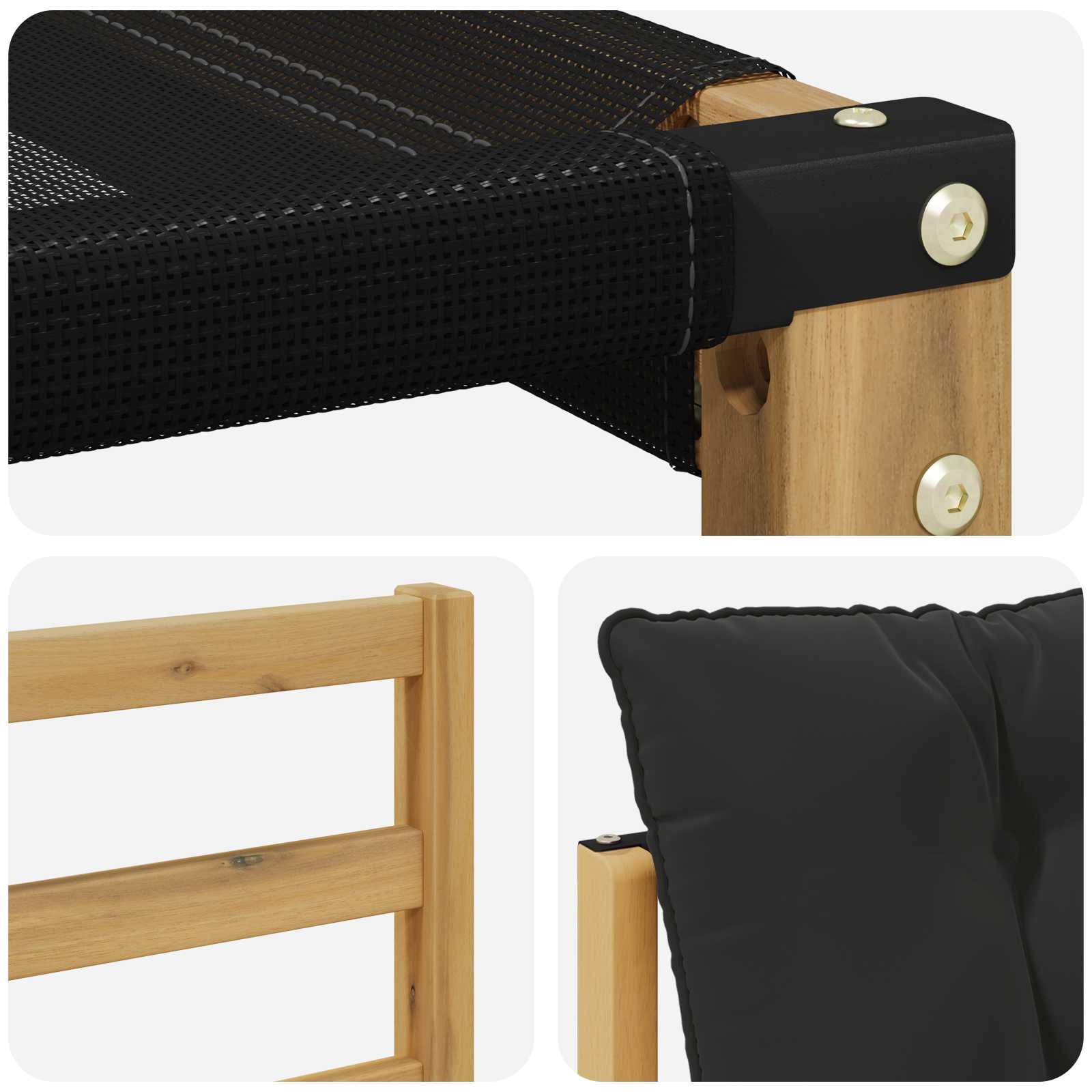 vidaXL Zestaw sof na zewnątrz z poduszką 3 pcs biały i czarny