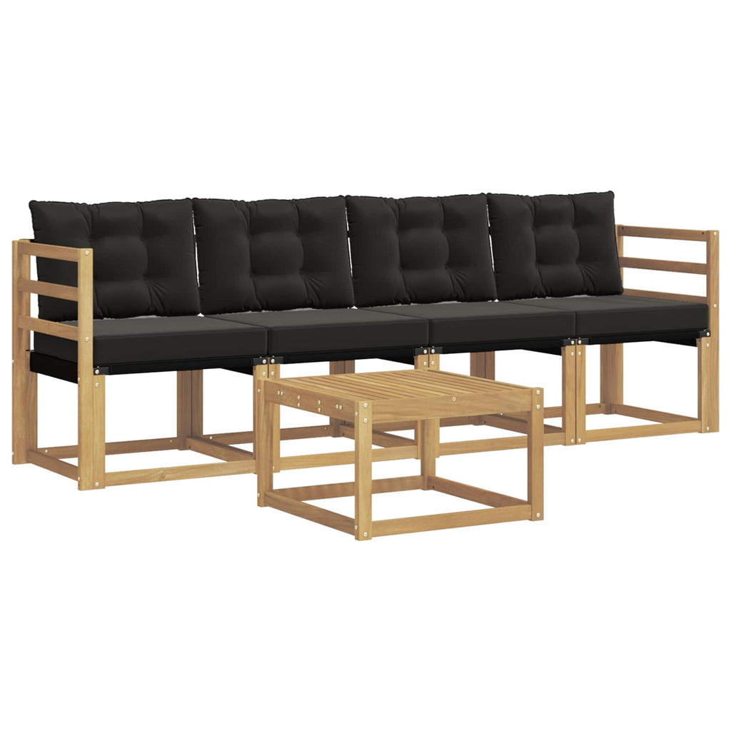 vidaXL Zestaw sof na zewnątrz z poduszką 5 pcs biały i czarny