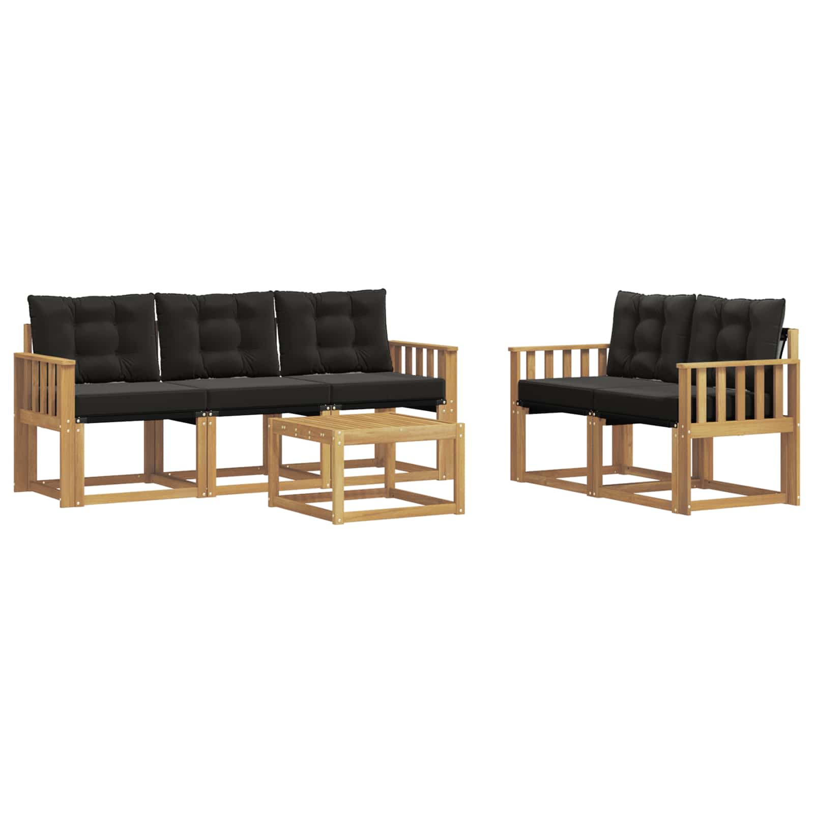 vidaXL Zestaw sof na zewnątrz z poduszką 6 pcs biały i czarny