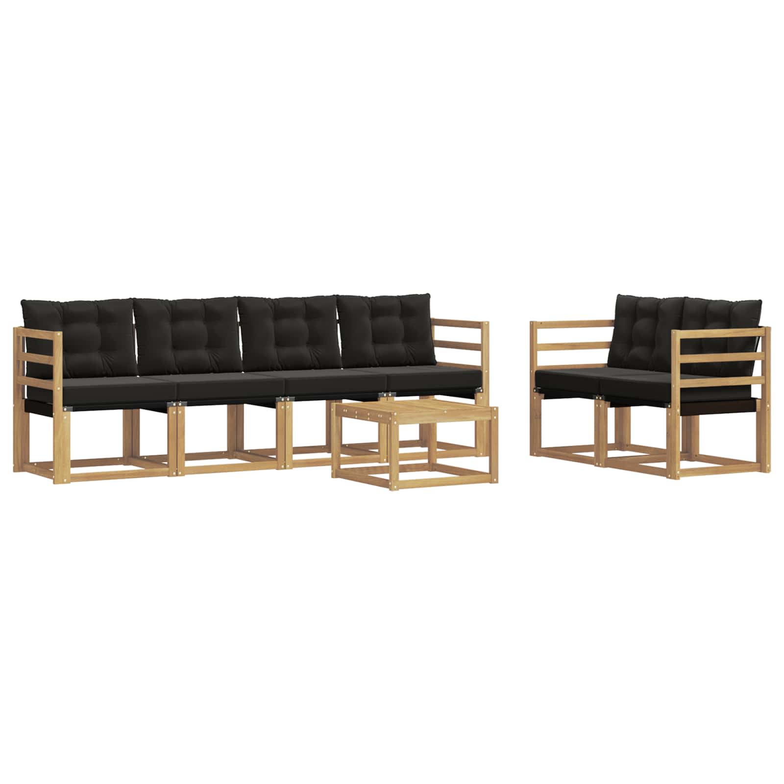 vidaXL Zestaw sof na zewnątrz 7 pcs Drewno akacji i tekstylen