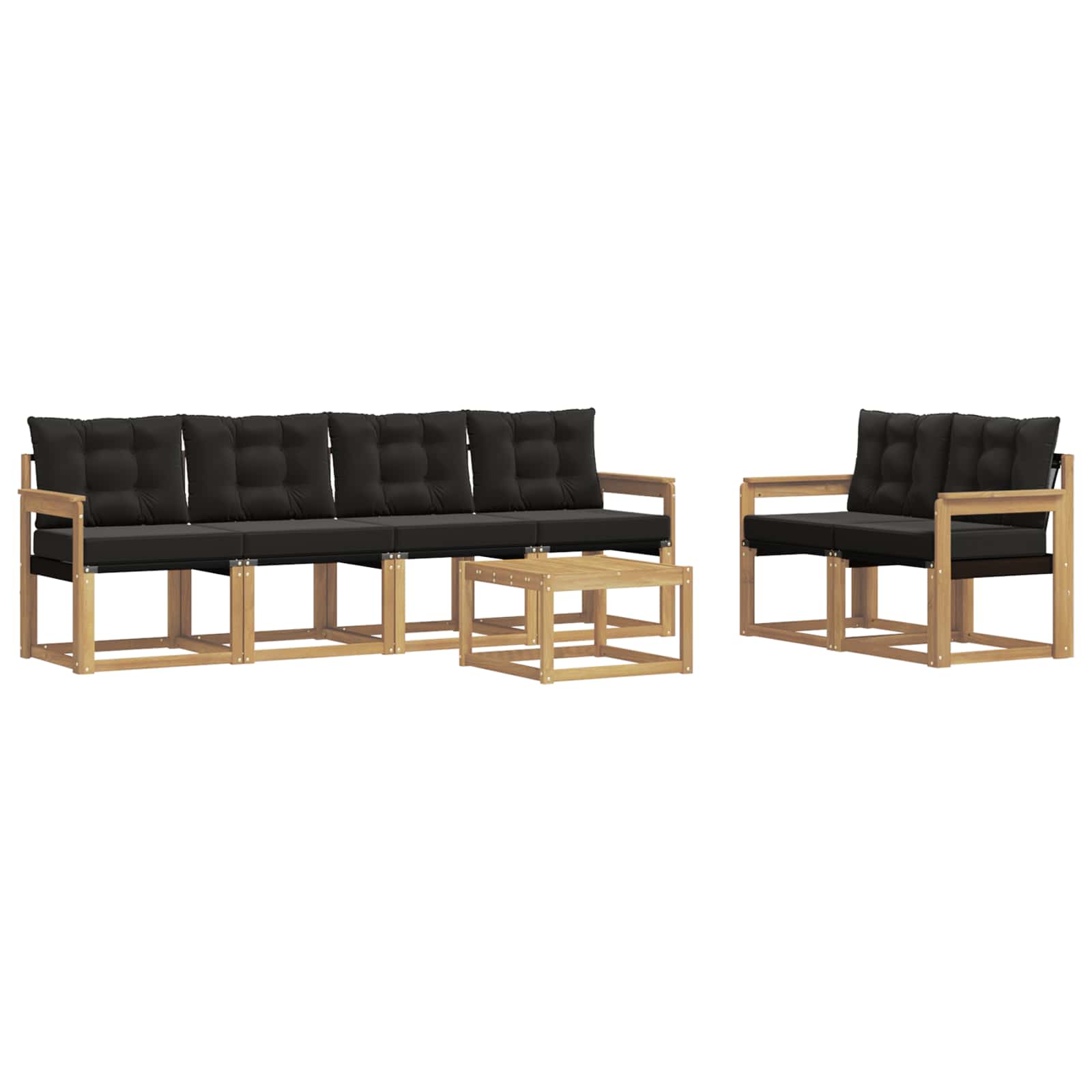 vidaXL Zestaw sof na zewnątrz 7 pcs Drewno akacji i tekstylen
