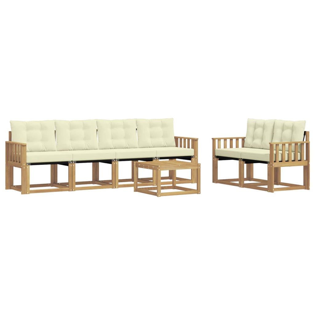 vidaXL Zestaw sof na zewnątrz z poduszką 7 pcs Biały i kremowy