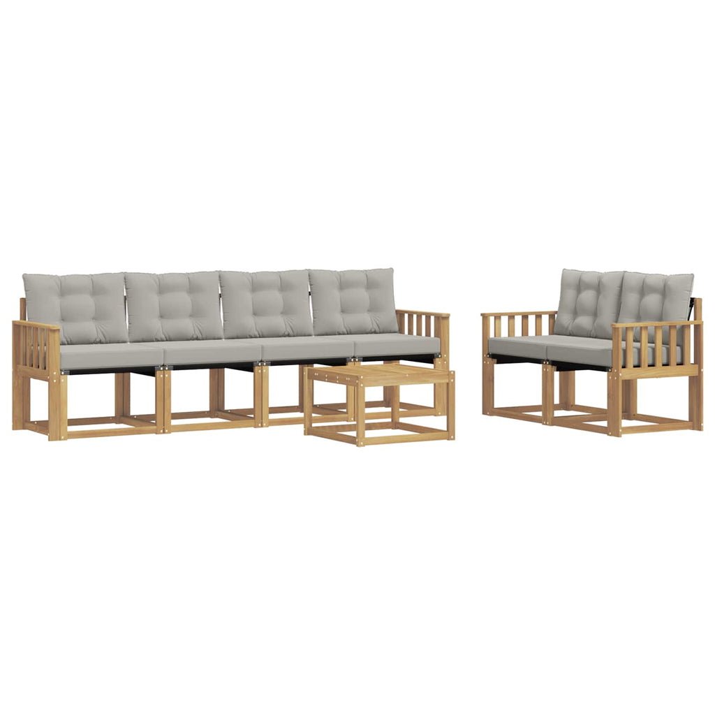 vidaXL Zestaw sof na zewnątrz z poduszką 7 pcs Biały i jasnoszary