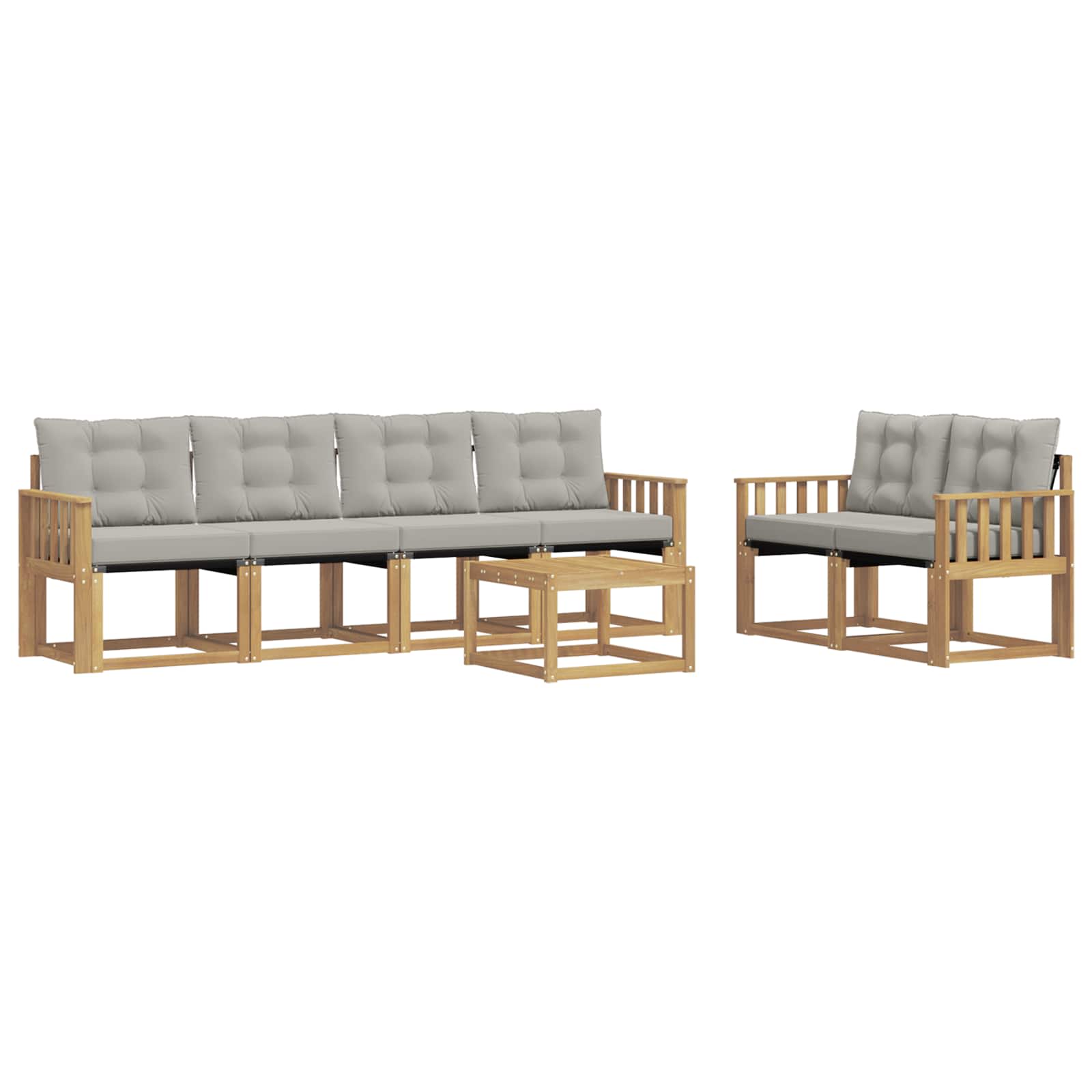 vidaXL Zestaw sof na zewnątrz z poduszką 7 pcs Biały i jasnoszary