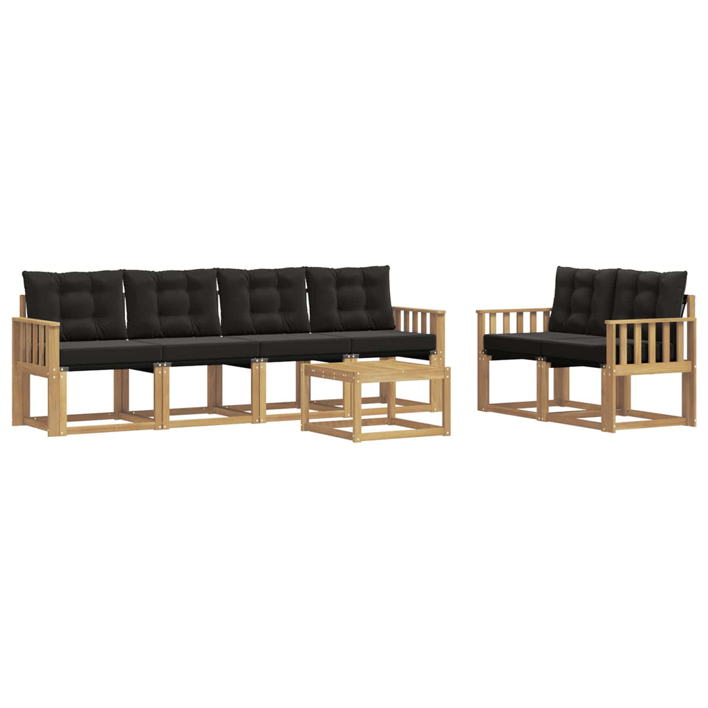 vidaXL Zestaw sof na zewnątrz z poduszką 7 pcs biały i czarny