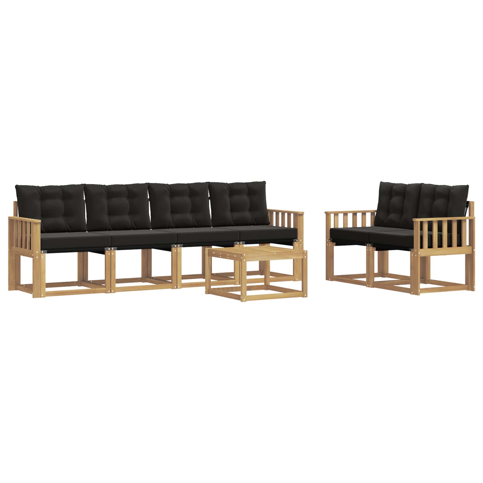 vidaXL Zestaw sof na zewnątrz z poduszką 7 pcs biały i czarny
