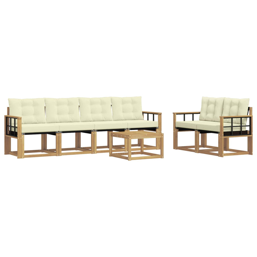 vidaXL Zestaw sof na zewnątrz z poduszką 7 pcs Biały i kremowy