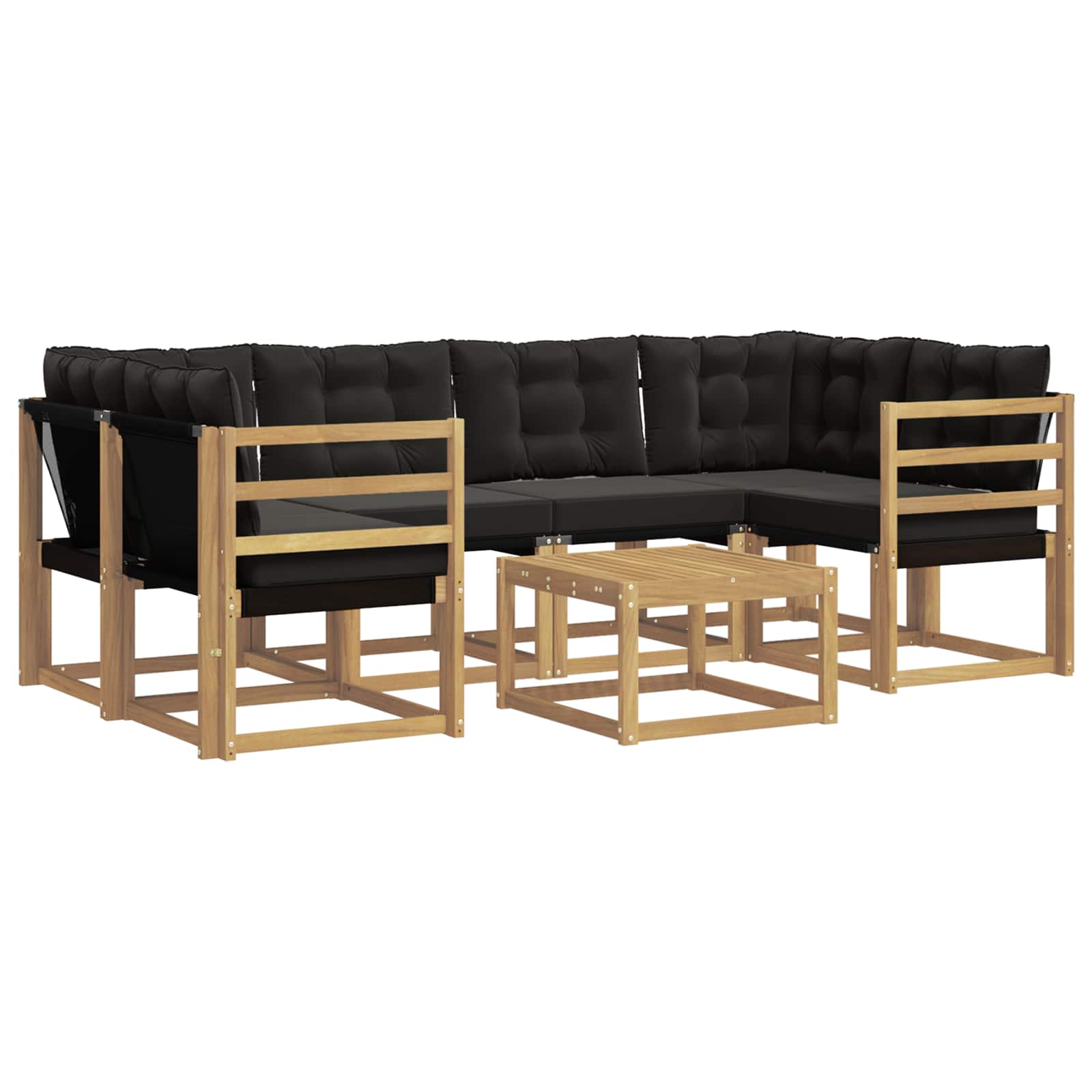 vidaXL Zestaw sof na zewnątrz z poduszką 7 pcs biały i czarny