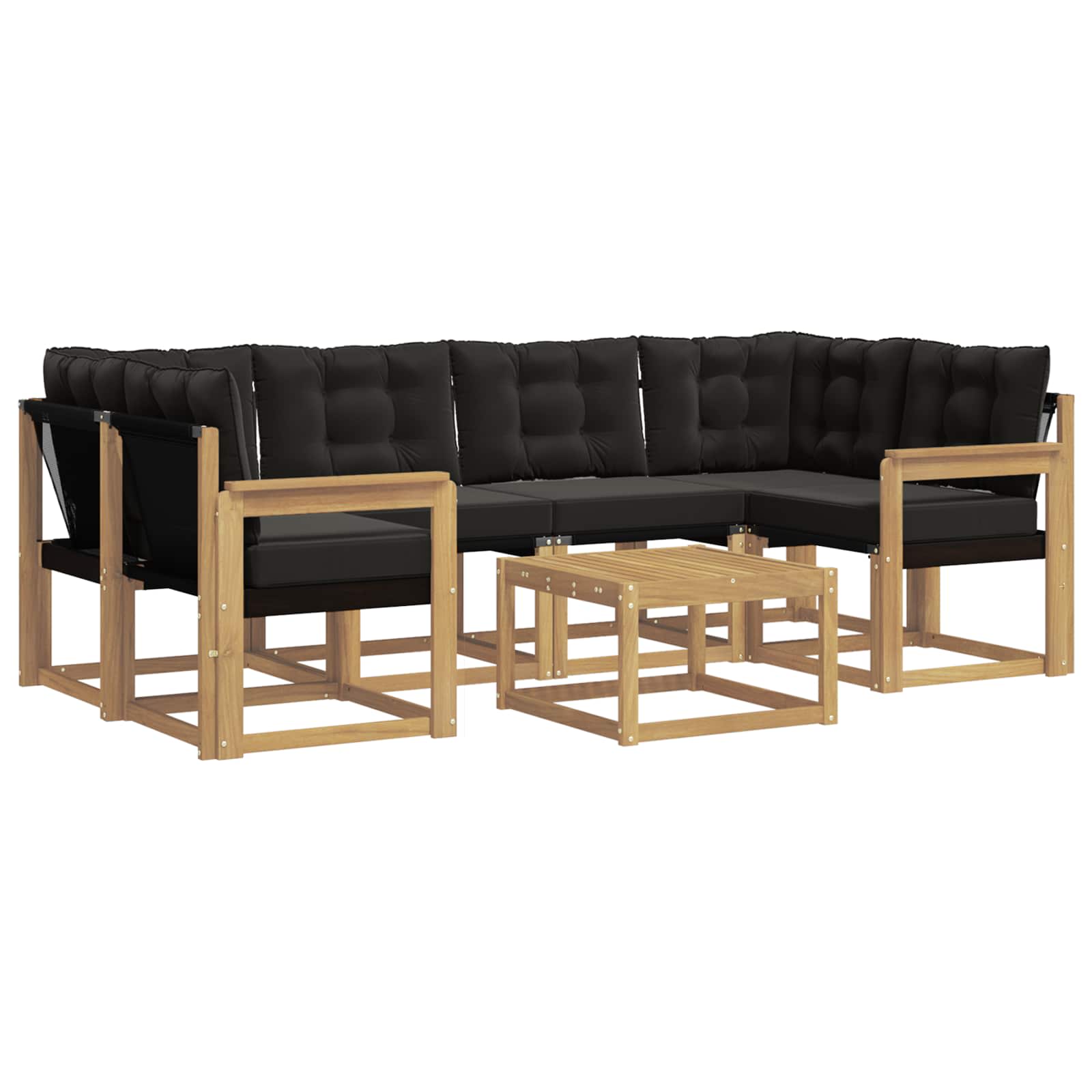vidaXL Zestaw sof na zewnątrz z poduszką 7 pcs biały i czarny