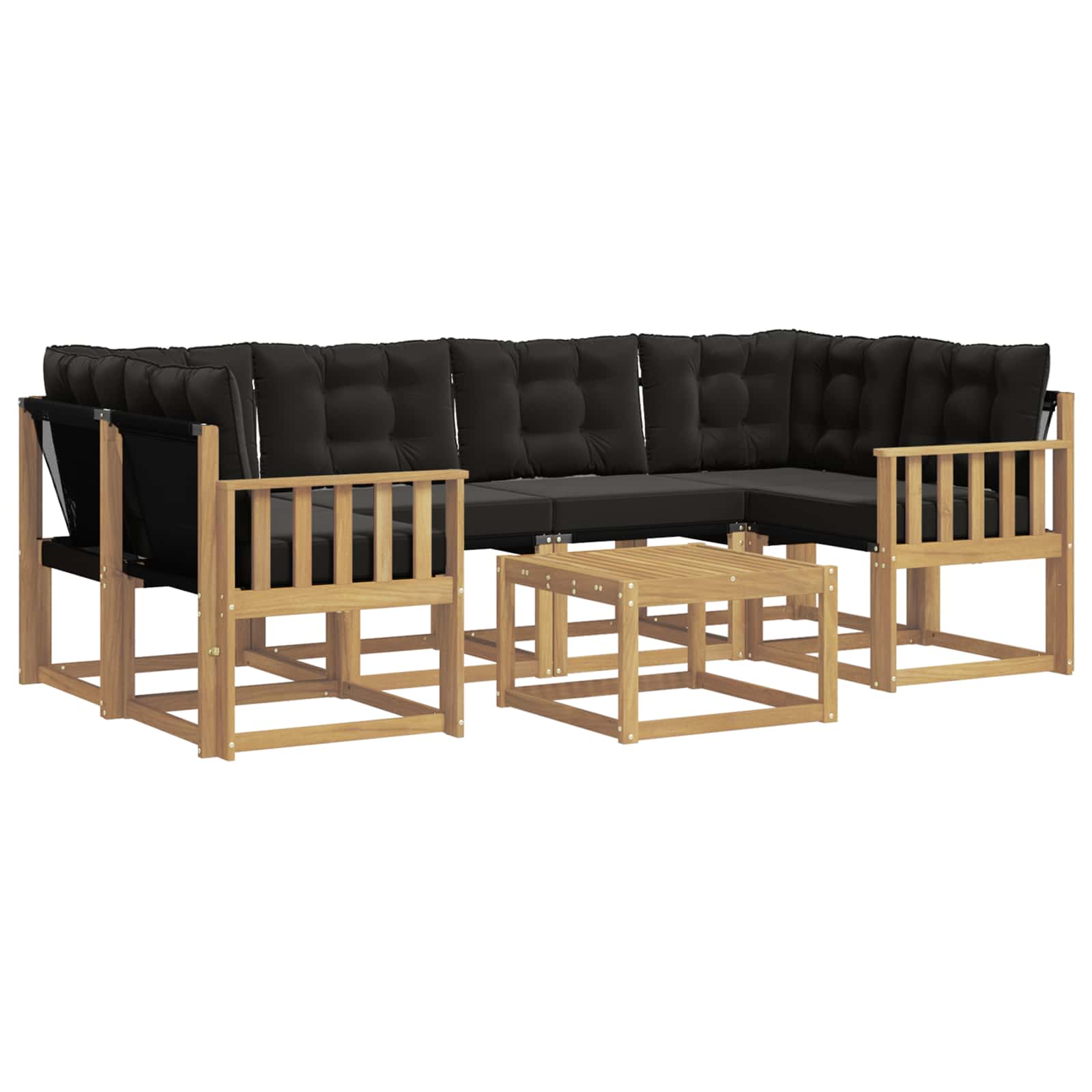 vidaXL Zestaw sof na zewnątrz 7 pcs Drewno akacji i tekstylen